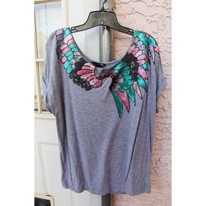 Grey Sequin Top